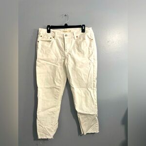 White Levi cropped Denim